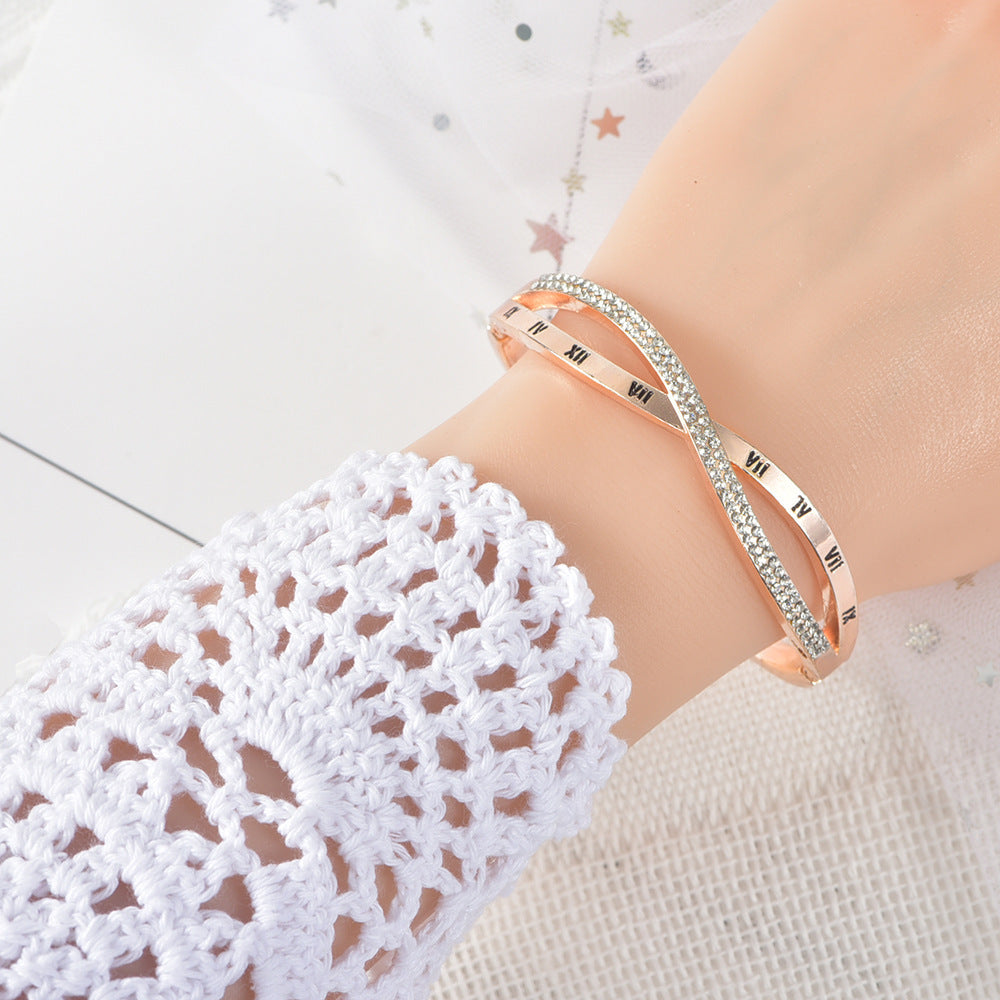 Roman Digital Cross Bracelet for Women