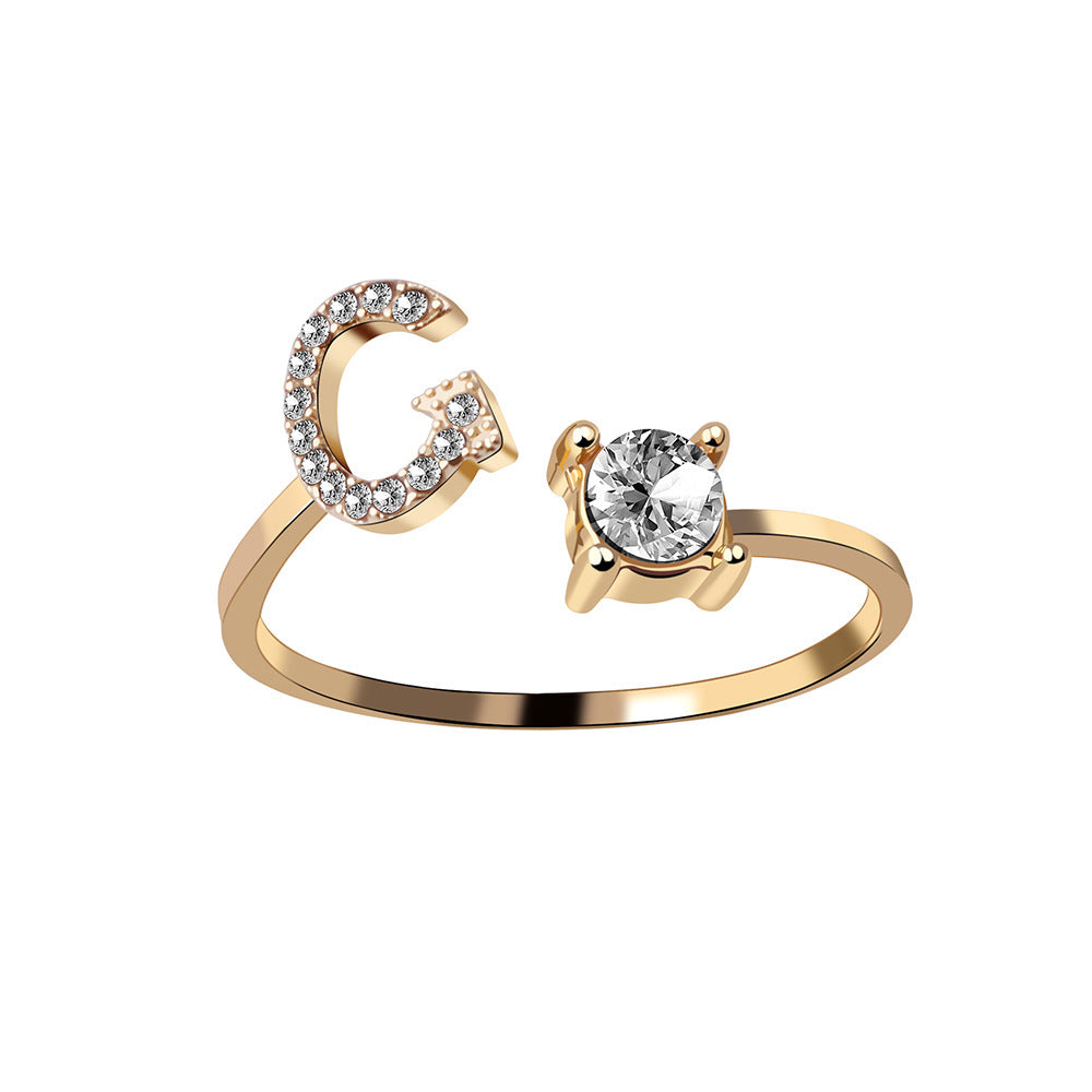Adjustable Initial Ring – Elegant Women's Jewellery