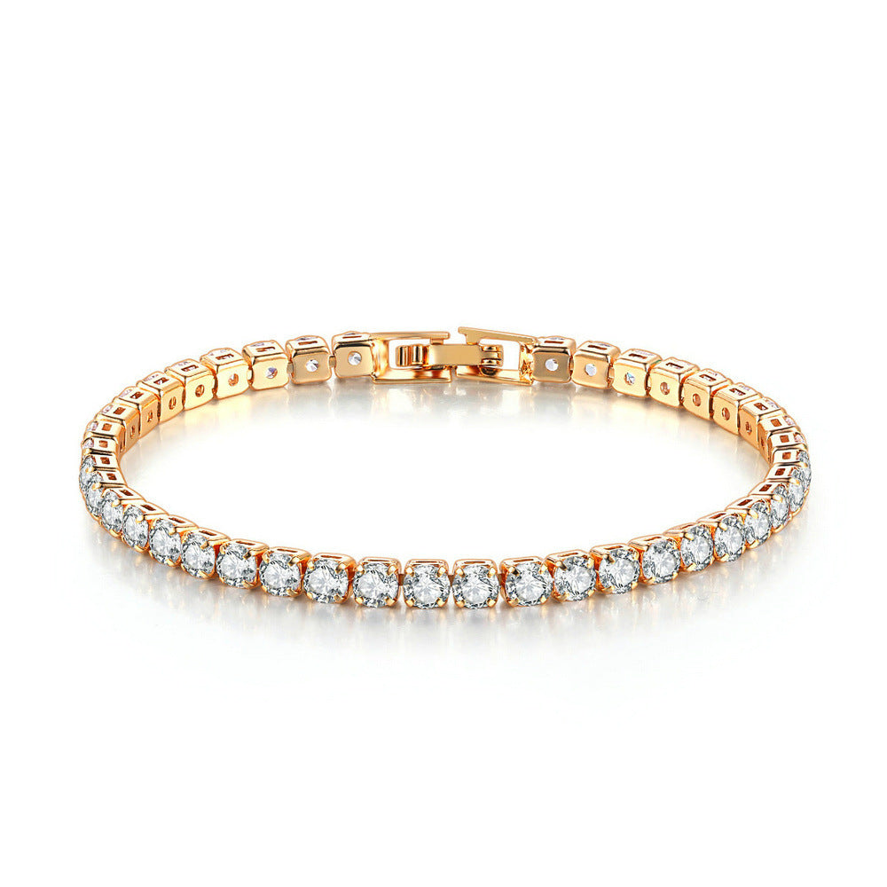 4mm Round Zircon Tennis Bracelet - Full Diamond Hip Hop Jewellery