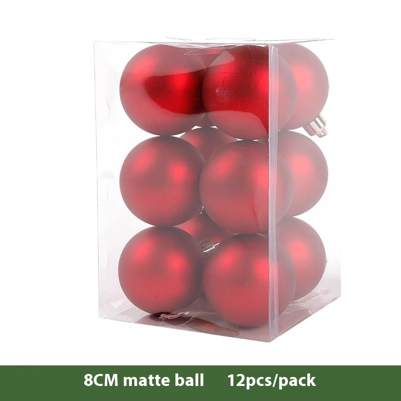 Christmas Decoration Red Ball Electroplating Plastic Christmas Tree