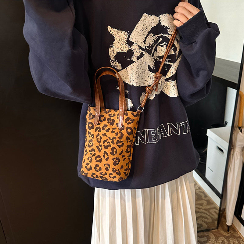 Retro Leopard Suede Cross body Bag
