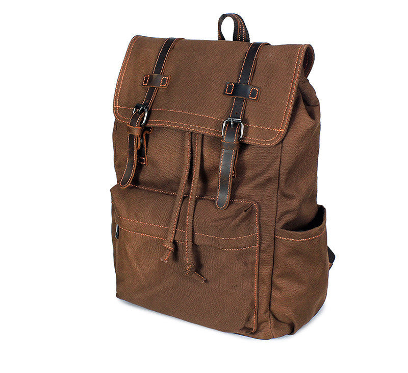 Vintage Crazy Horse Leather Outdoor Travel Canvas Bag
