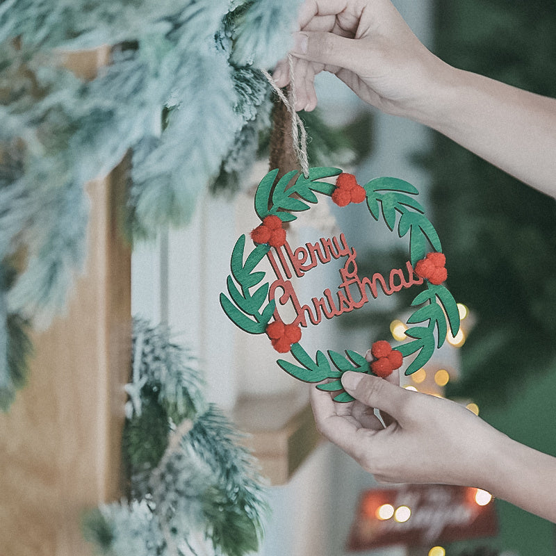 Wood Piece Garland Christmas Wooden Small Pendant