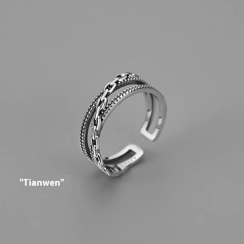 Hip Hop Men's Ring Retro Easy Matching Adjustable