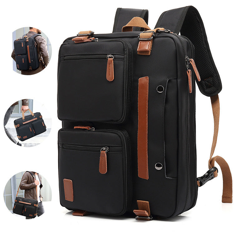 Men's Bag Multi-functional Backpack Handbag + Shoulder Bag