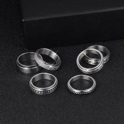 Stainless Steel Spinner Ring – Moon & Stars Anxiety Relief