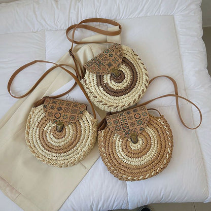 Shoulder Straw-weaved Crossbody Beach Bag