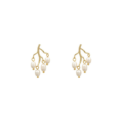 Pearl branch earrings earrings women