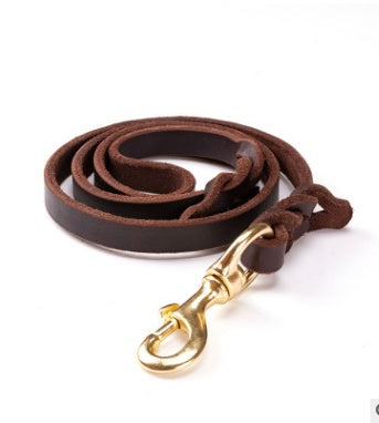 Leather Dog Leash for Large Dogs - Training Rope for Golden Retrievers