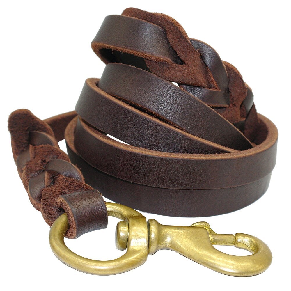 Leather Dog Leash for Large Dogs - Training Rope for Golden Retrievers