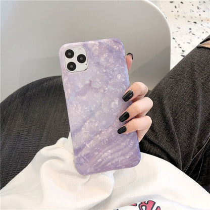 Purple Shell Pattern Silicone Phone Case