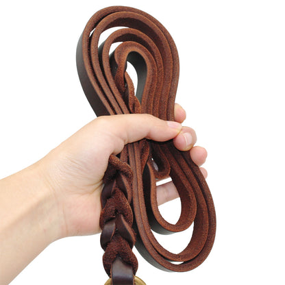 Leather Dog Leash for Large Dogs - Training Rope for Golden Retrievers