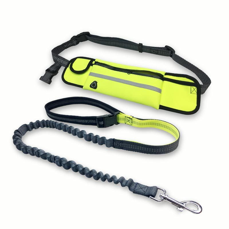 Hands-Free Dog Leash – Adjustable Waist Belt with Shock-Absorbing Bungee