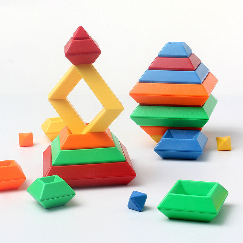 Kids Rainbow Wooden Jenga – Montessori Educational Toy