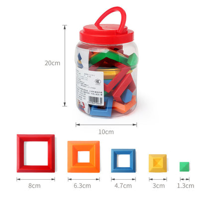 Kids Rainbow Wooden Jenga – Montessori Educational Toy