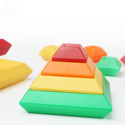 Kids Rainbow Wooden Jenga – Montessori Educational Toy