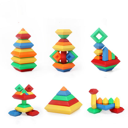 Kids Rainbow Wooden Jenga – Montessori Educational Toy