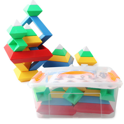 Kids Rainbow Wooden Jenga – Montessori Educational Toy