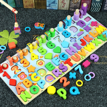 3D Wooden Arithmetic & Matching Blocks – Montessori Educational Toy