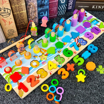 3D Wooden Arithmetic & Matching Blocks – Montessori Educational Toy