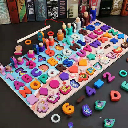 3D Wooden Arithmetic & Matching Blocks – Montessori Educational Toy