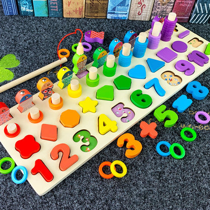 3D Wooden Arithmetic & Matching Blocks – Montessori Educational Toy