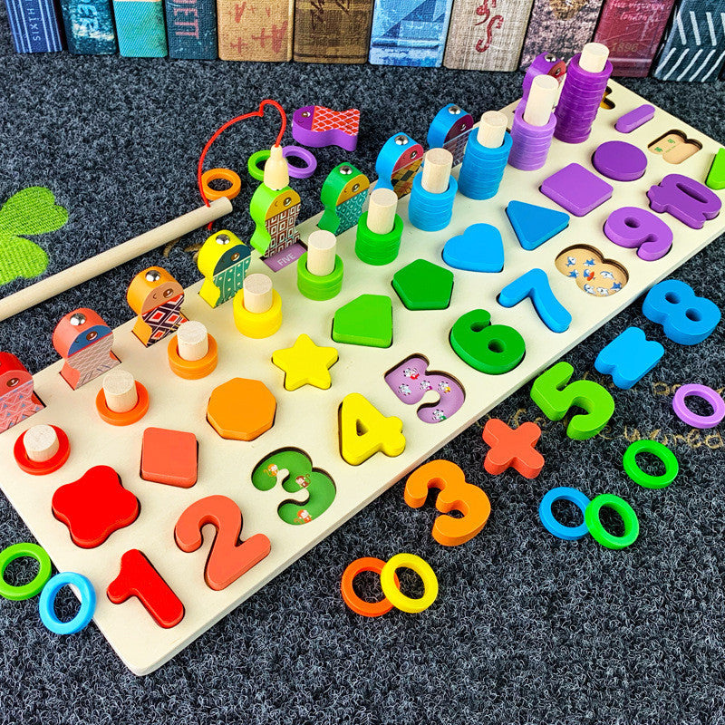 3D Wooden Arithmetic & Matching Blocks – Montessori Educational Toy