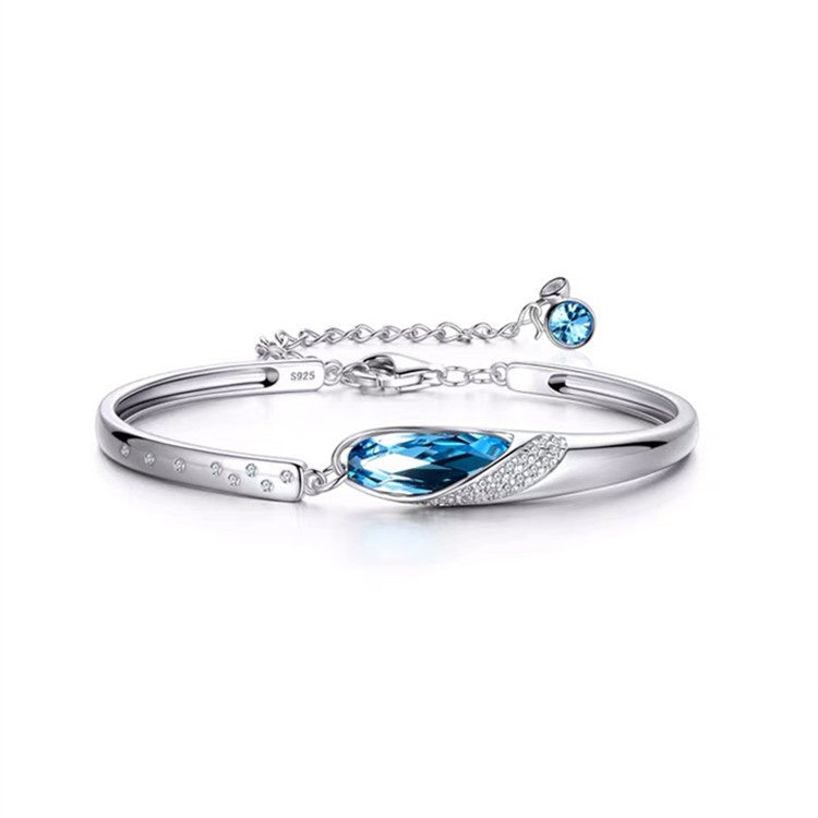 High Quality Blue Crystal Zircon Retro Bracelet