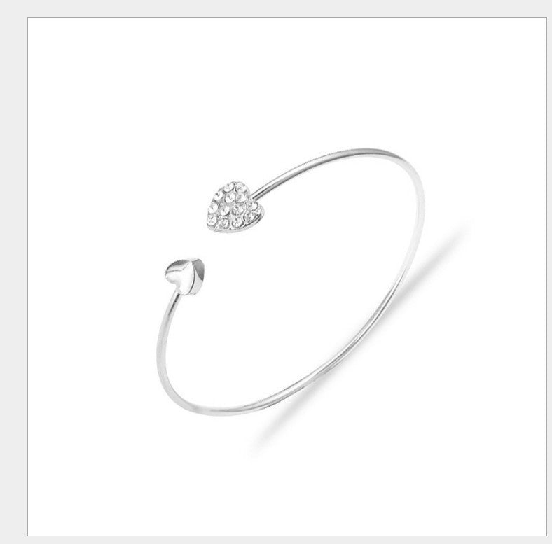 Korean Full Diamond Heart-Shaped Love Bracelet