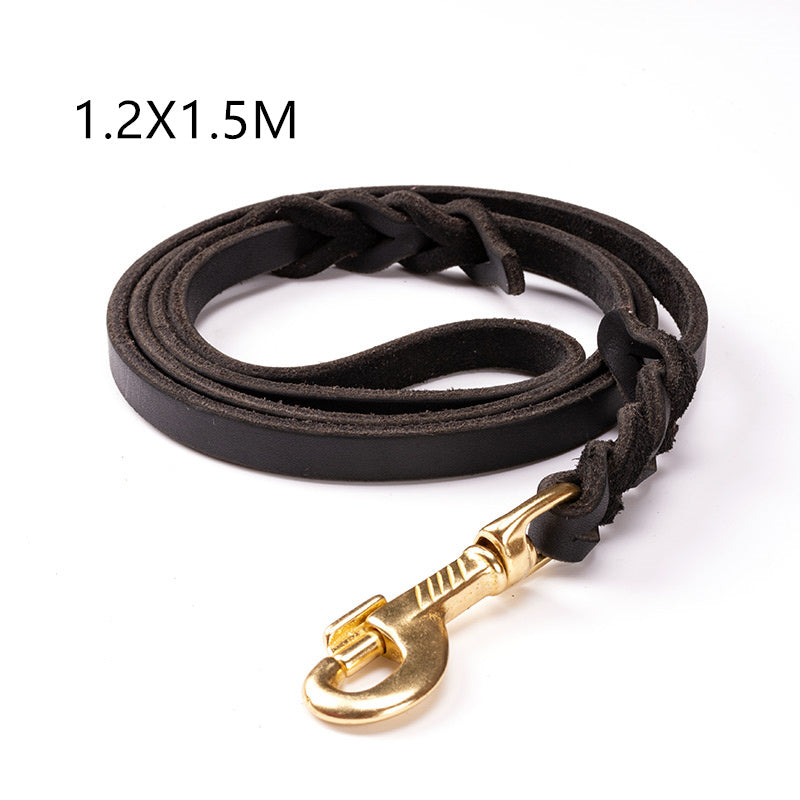 Leather Dog Leash for Large Dogs - Training Rope for Golden Retrievers