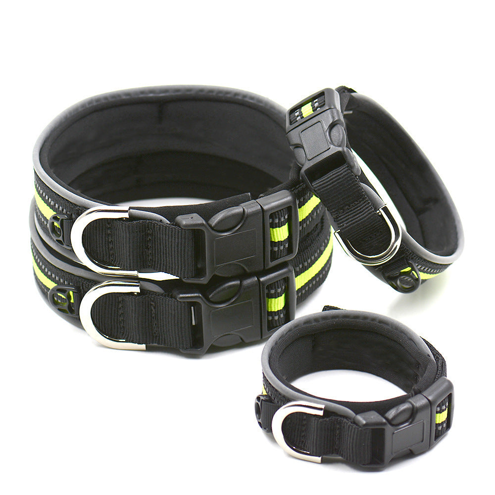 Thick Neoprene Luminous Pet Collar – Comfortable & Adjustable
