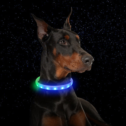 USB Rechargeable Flash Collar – Anti-Lost Silicone Necklace for Dogs