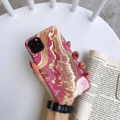 Silicone PC Double Marble Luxury Shell