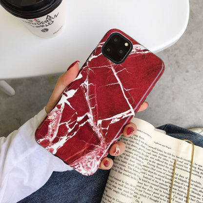 Silicone PC Double Marble Luxury Shell