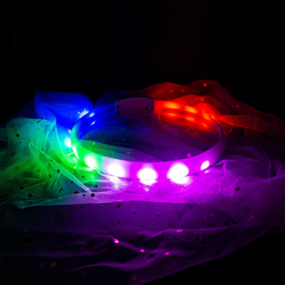 USB Rechargeable Flash Collar – Anti-Lost Silicone Necklace for Dogs