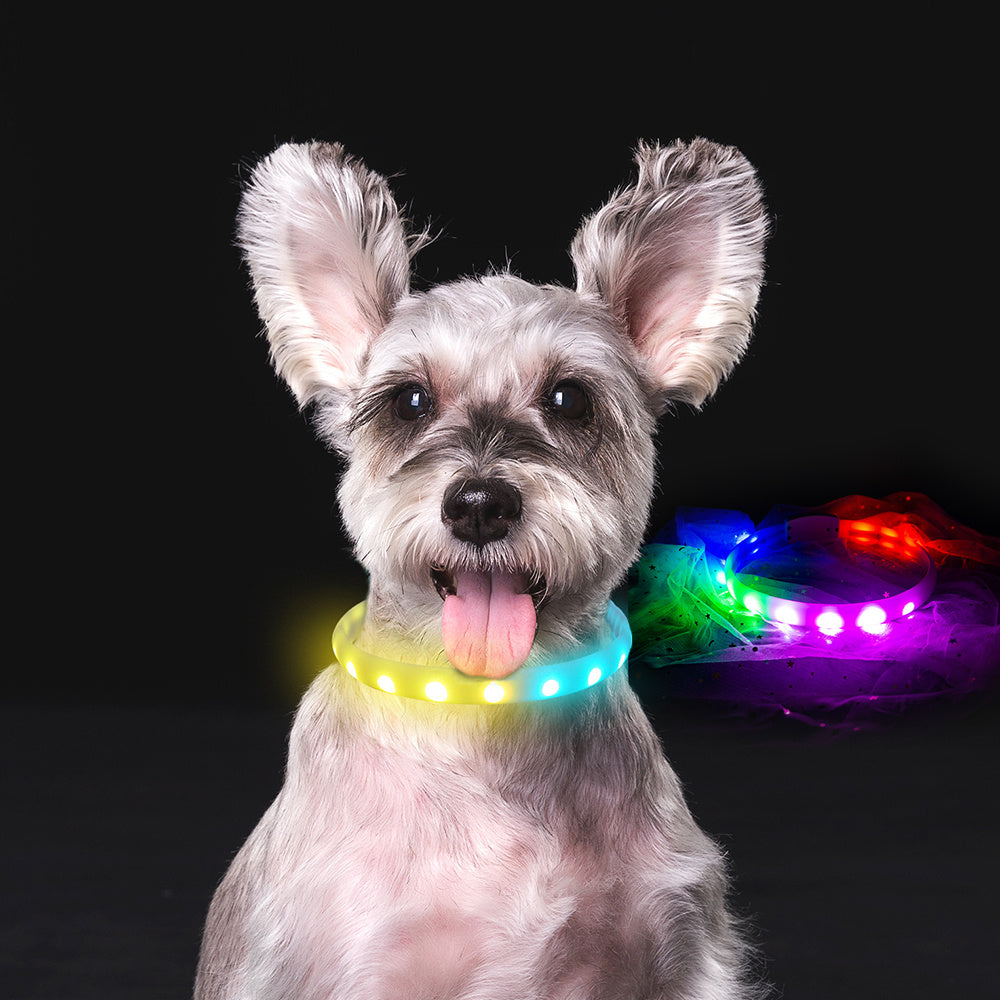 USB Rechargeable Flash Collar – Anti-Lost Silicone Necklace for Dogs