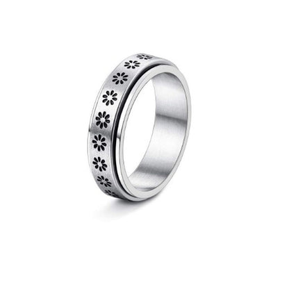 Stainless Steel Spinner Ring – Moon & Stars Anxiety Relief