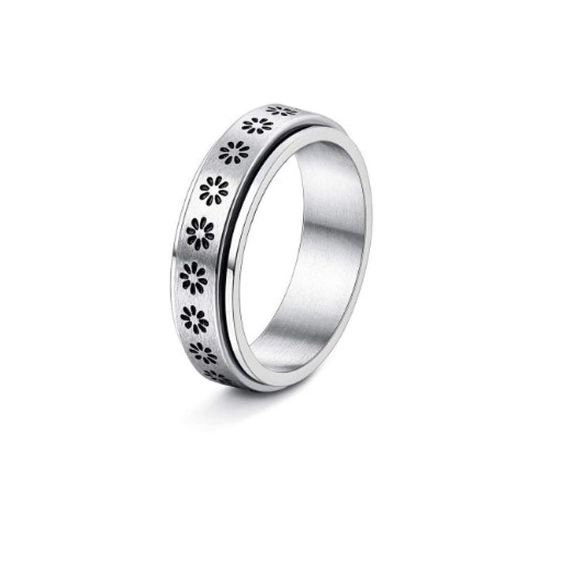 Stainless Steel Spinner Ring – Moon & Stars Anxiety Relief