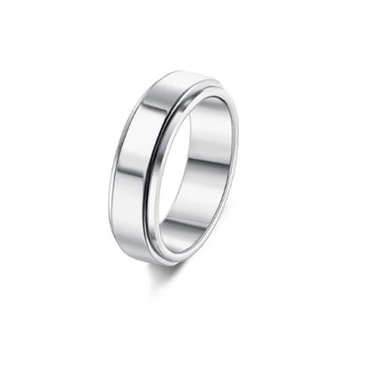Stainless Steel Spinner Ring – Moon & Stars Anxiety Relief