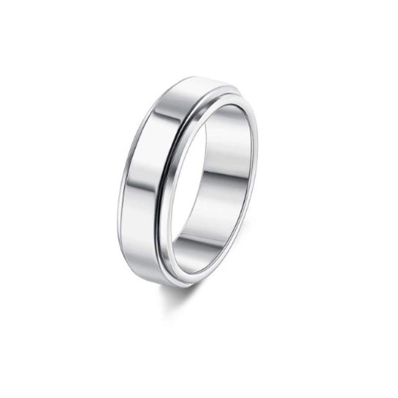 Stainless Steel Spinner Ring – Moon & Stars Anxiety Relief