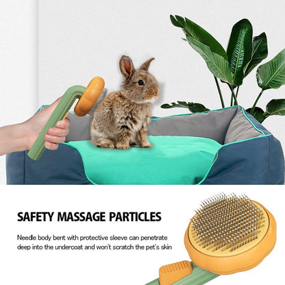 Pet Pumpkin Brush – Self-Cleaning Slicker for Dogs, Cats, and Rabbits
