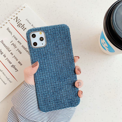 Autumn and winter solid color fabric phone case