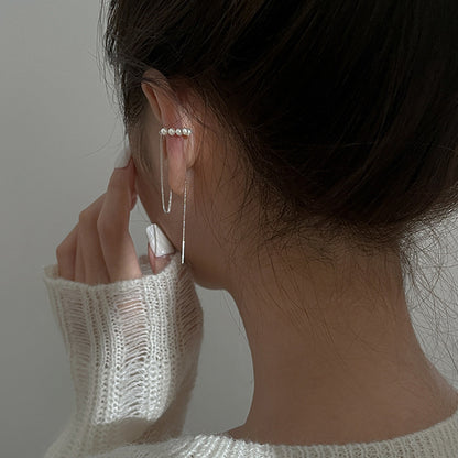 New Chain One-piece Pearl Ear Bone Clip Earrings For Women