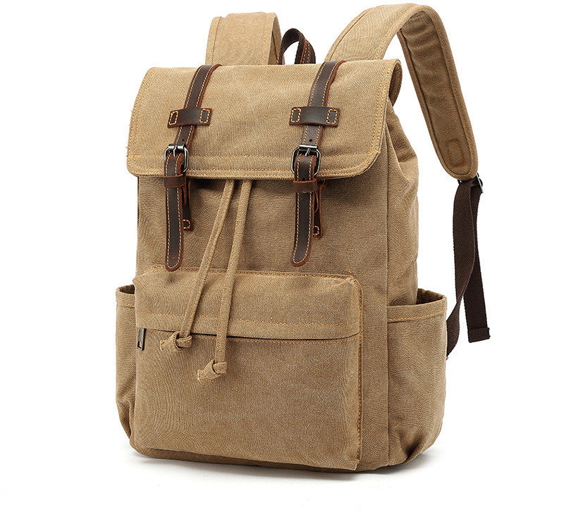 Vintage Crazy Horse Leather Outdoor Travel Canvas Bag