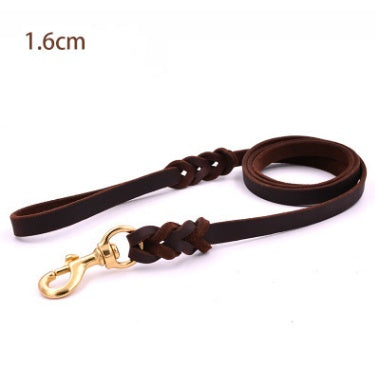 Leather Dog Leash for Large Dogs - Training Rope for Golden Retrievers