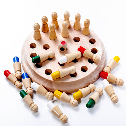 Children's Wooden Memory Chess – Educational Toy for Kids