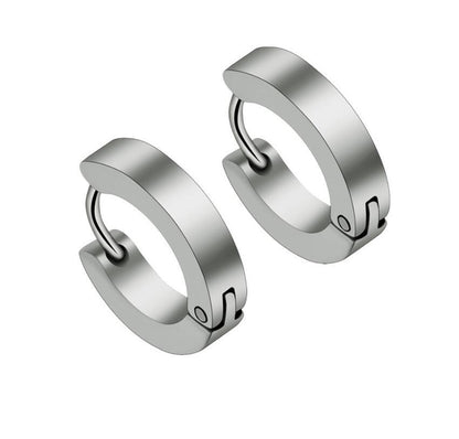 SI ME Punk Black Hoop Earrings Unisex Jewellery