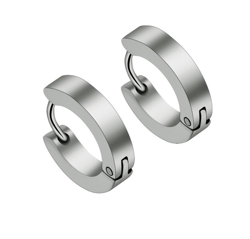 SI ME Punk Black Hoop Earrings Unisex Jewellery