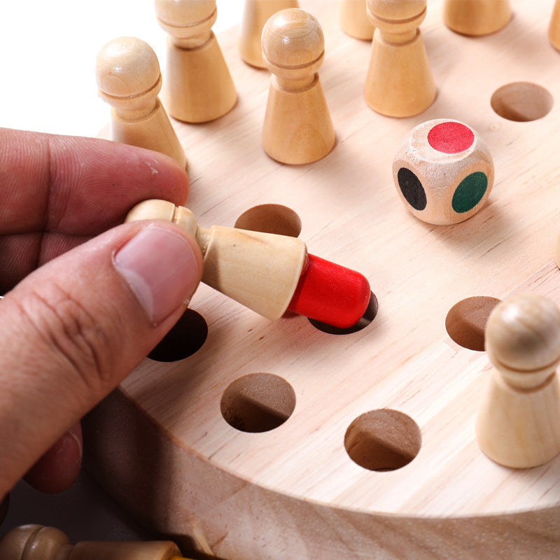 Children's Wooden Memory Chess – Educational Toy for Kids