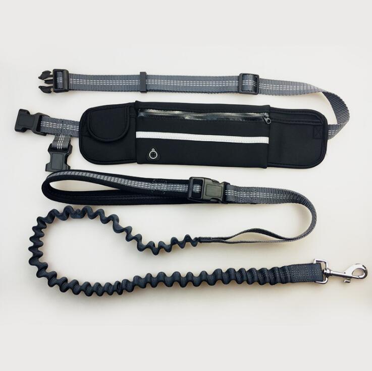 Hands-Free Dog Leash – Adjustable Waist Belt with Shock-Absorbing Bungee